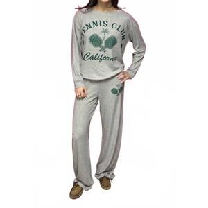 NEW PHIL LOVE tennis club loungewear set in heather grey
